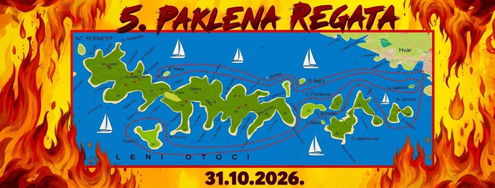 5. Paklena regata, 31. 10. 2026. — ruta oko Paklenih otoka